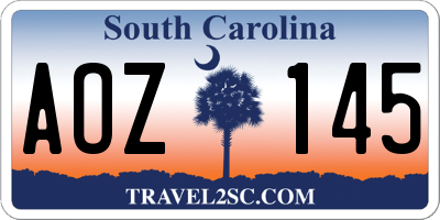 SC license plate AOZ145
