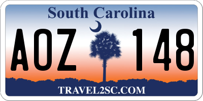 SC license plate AOZ148