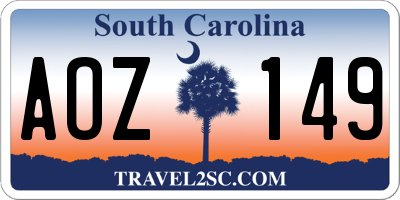 SC license plate AOZ149