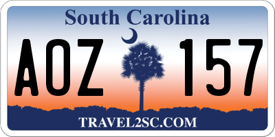 SC license plate AOZ157