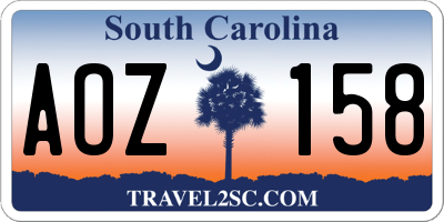 SC license plate AOZ158