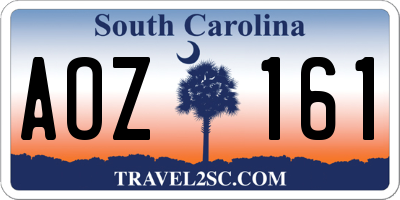 SC license plate AOZ161