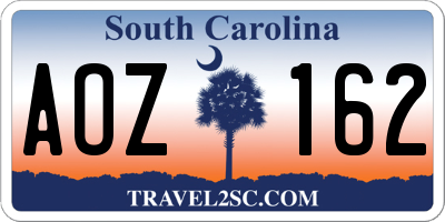 SC license plate AOZ162