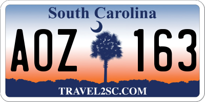 SC license plate AOZ163