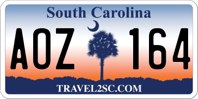 SC license plate AOZ164