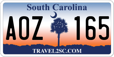 SC license plate AOZ165