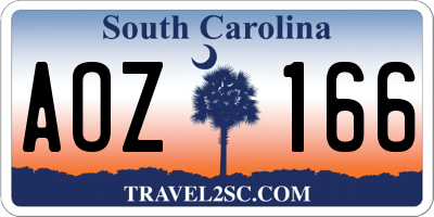 SC license plate AOZ166