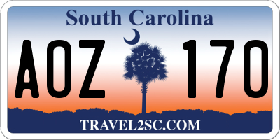SC license plate AOZ170