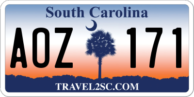 SC license plate AOZ171