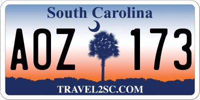 SC license plate AOZ173