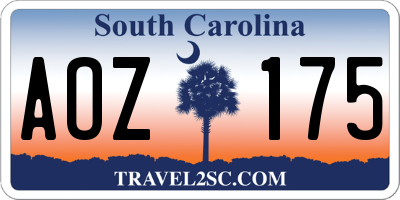 SC license plate AOZ175