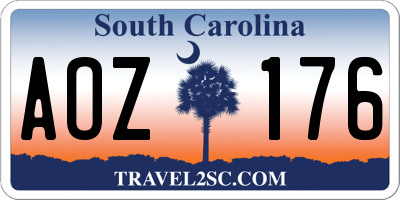 SC license plate AOZ176