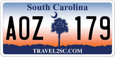 SC license plate AOZ179
