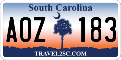 SC license plate AOZ183