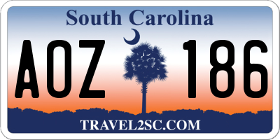 SC license plate AOZ186