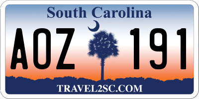 SC license plate AOZ191