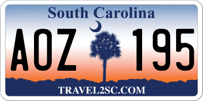 SC license plate AOZ195