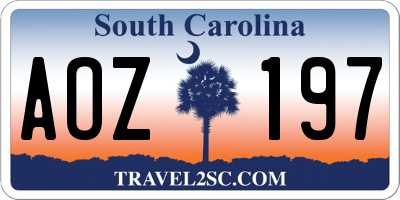 SC license plate AOZ197