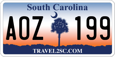 SC license plate AOZ199