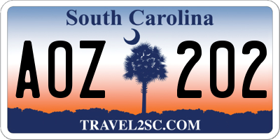 SC license plate AOZ202