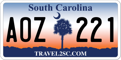 SC license plate AOZ221