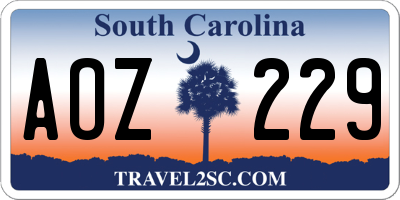 SC license plate AOZ229