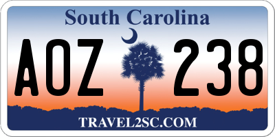 SC license plate AOZ238