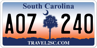 SC license plate AOZ240