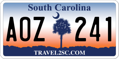 SC license plate AOZ241