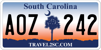 SC license plate AOZ242
