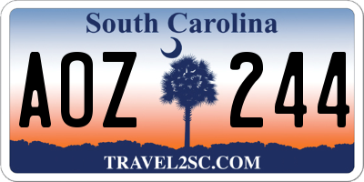 SC license plate AOZ244
