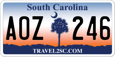 SC license plate AOZ246