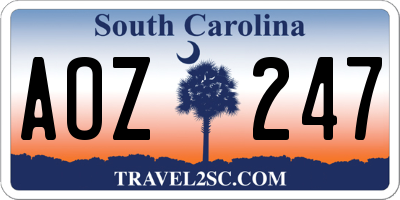 SC license plate AOZ247