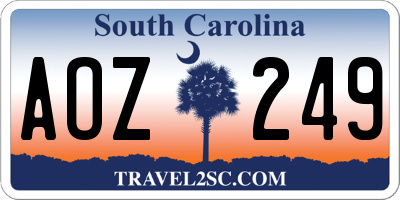 SC license plate AOZ249