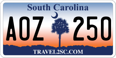 SC license plate AOZ250