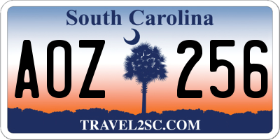 SC license plate AOZ256
