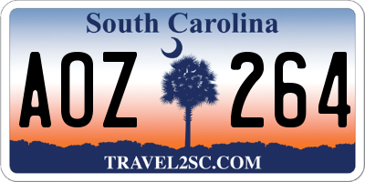SC license plate AOZ264