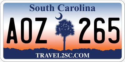 SC license plate AOZ265