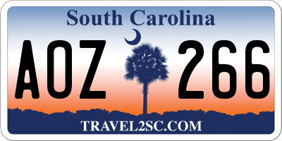SC license plate AOZ266