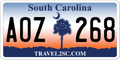 SC license plate AOZ268