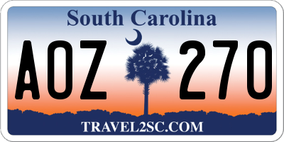 SC license plate AOZ270