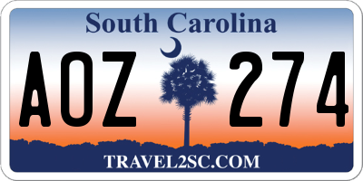 SC license plate AOZ274