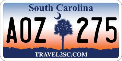 SC license plate AOZ275