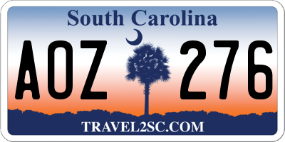 SC license plate AOZ276