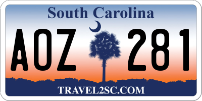 SC license plate AOZ281