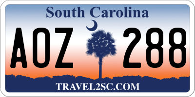 SC license plate AOZ288