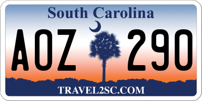 SC license plate AOZ290