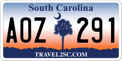 SC license plate AOZ291