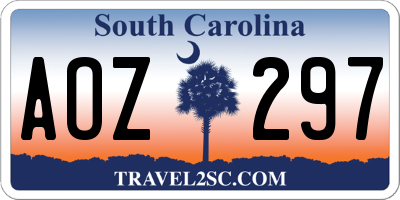 SC license plate AOZ297