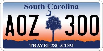 SC license plate AOZ300